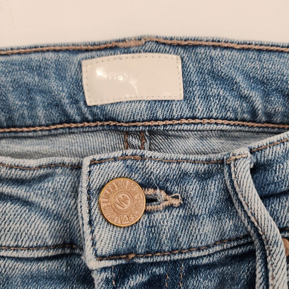 MOTHER Stunner Zip Ankle Step Fray Jeans in Camp Expert $253 #46 Size 24 - Picture 6 of 8